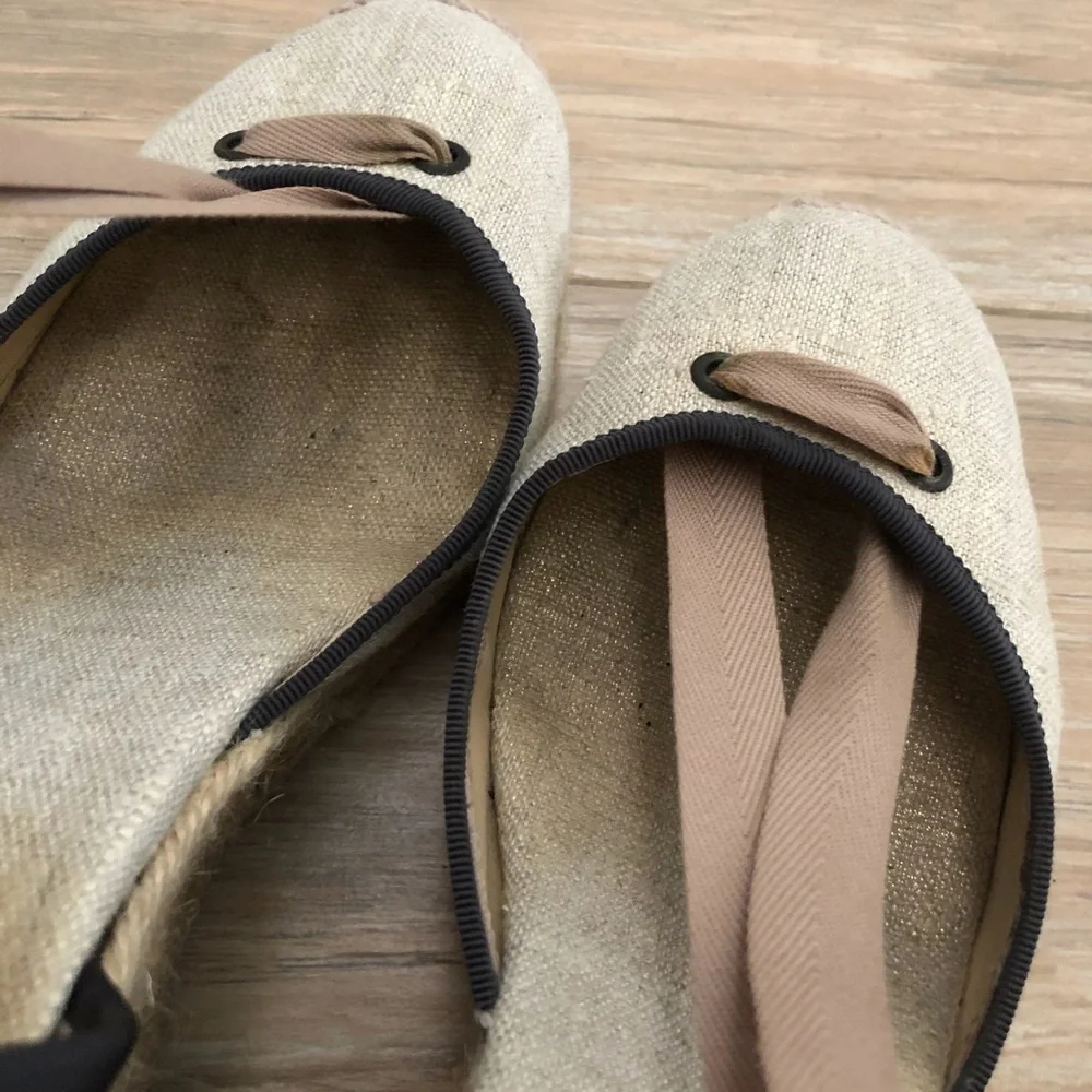 J. Crew Gold Flax Espadrille Size 8